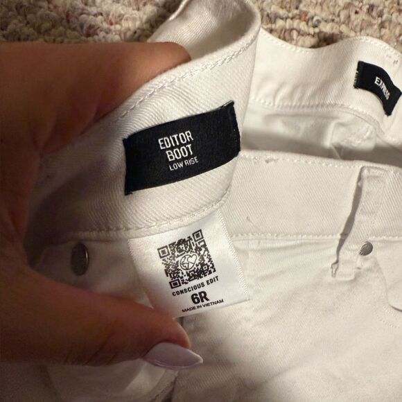 Express Editor Low Rise White Bootcut Jeans- Size 6 - Picture 8 of 8